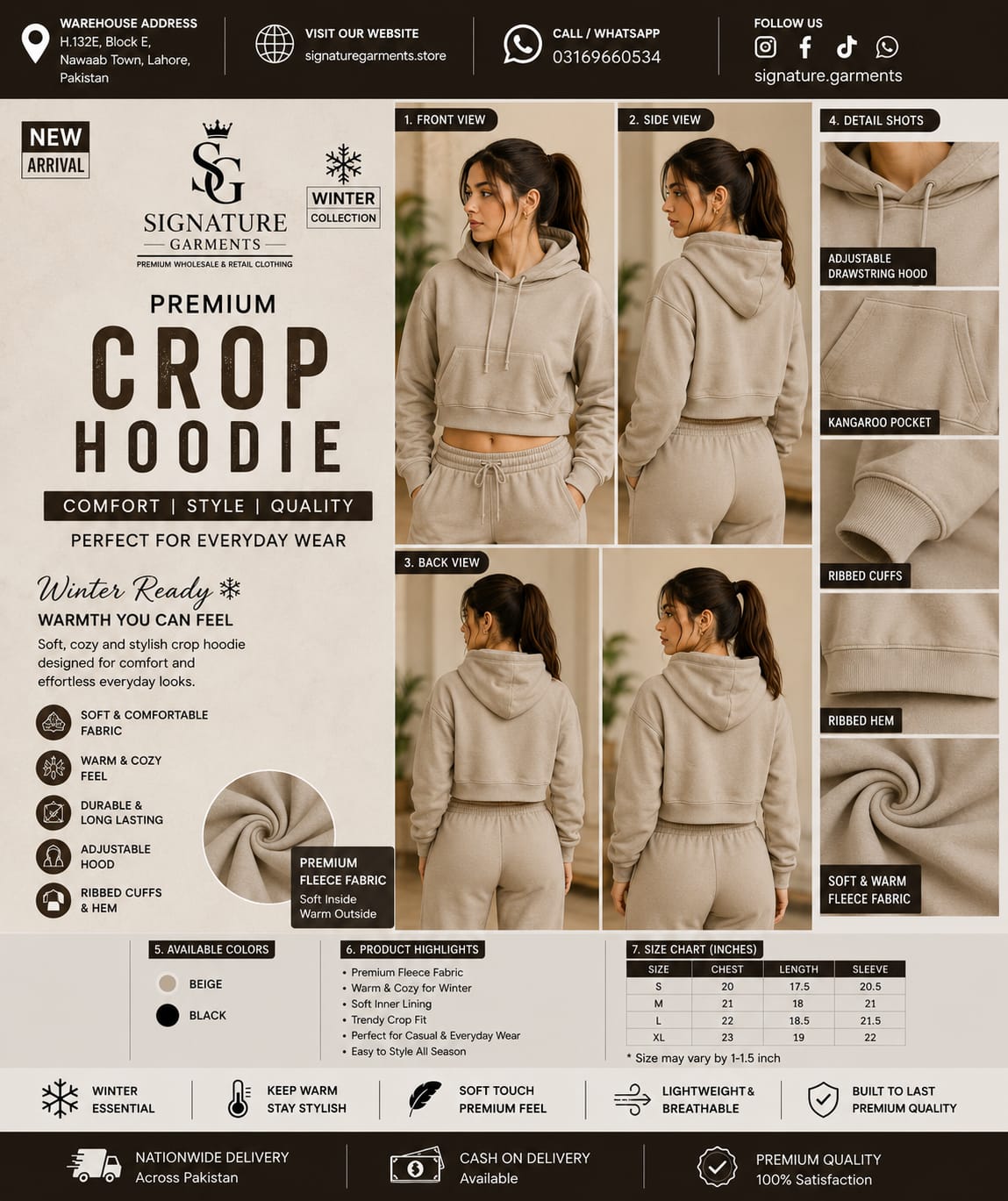 Premium Women’s Crop Hoodie 🤎