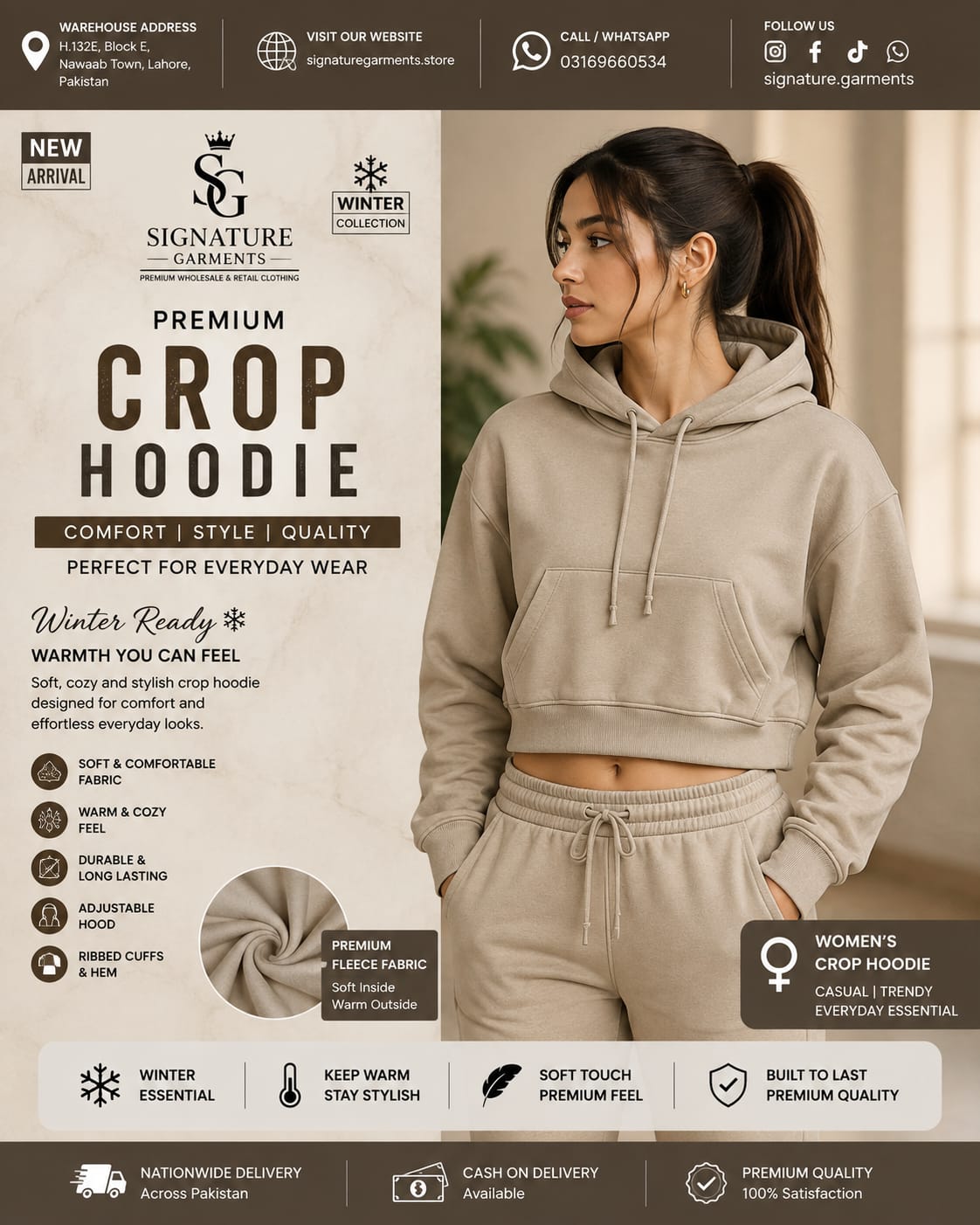 Premium Women’s Crop Hoodie 🤎