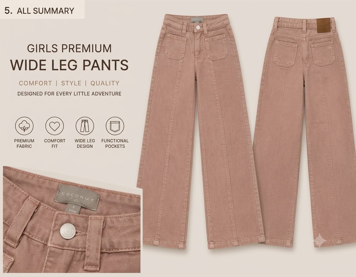 COCONUT Girls Wide Leg Pants