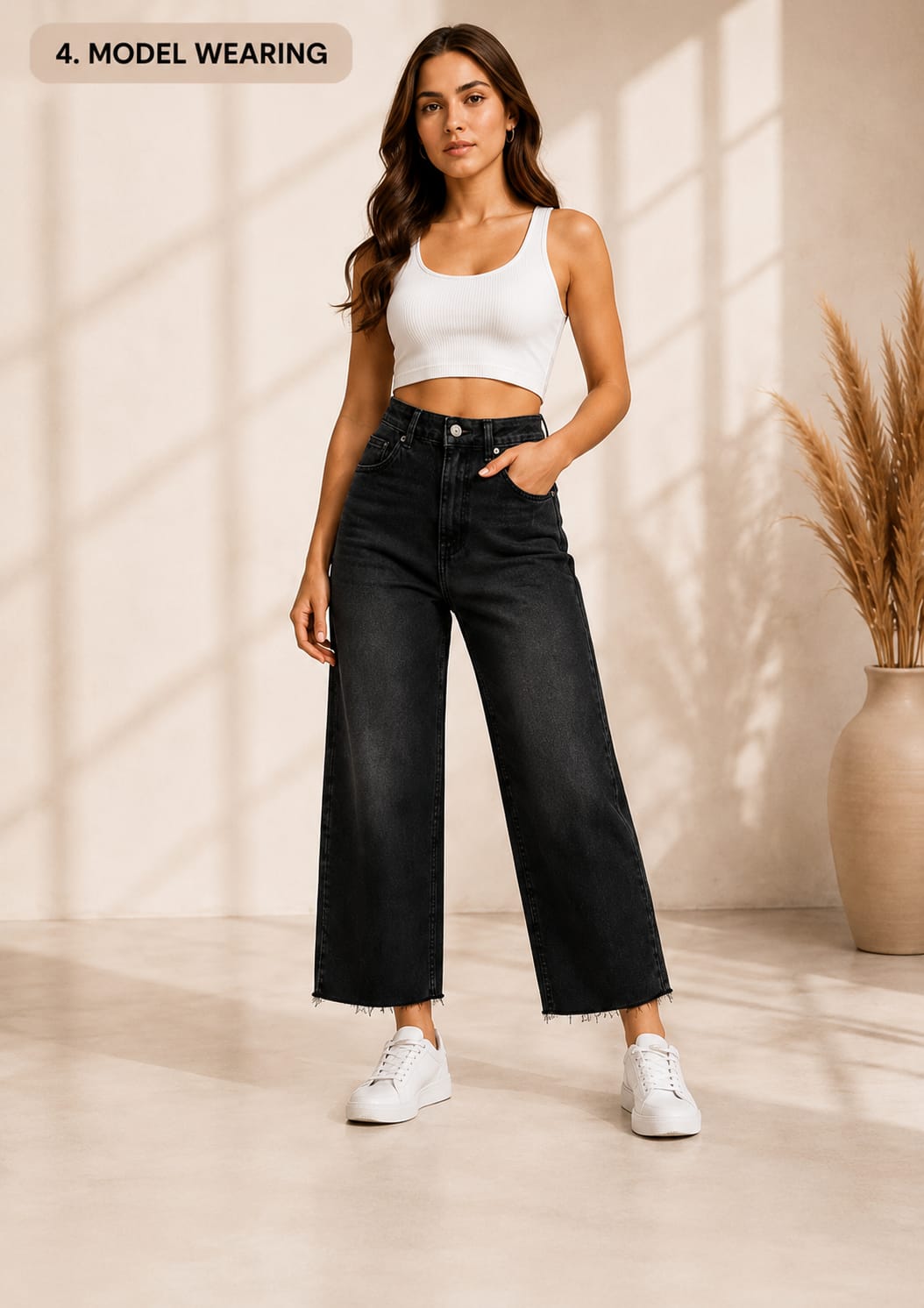 Women's Premium Straight Cropped Jeans