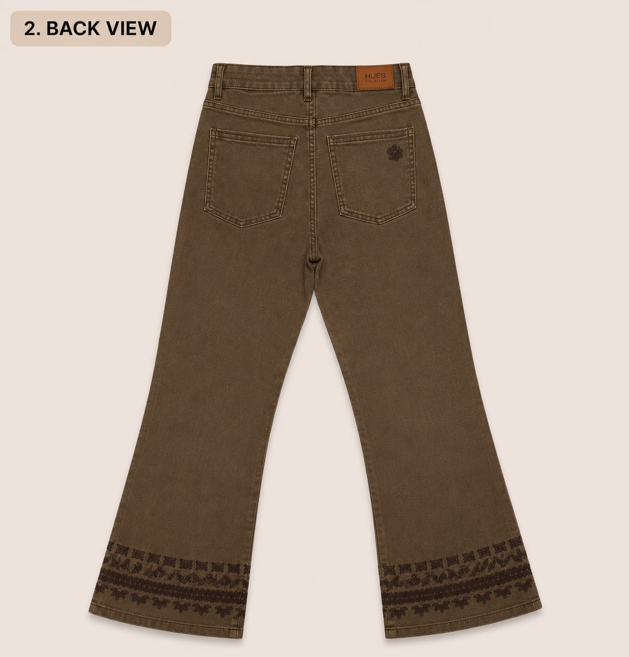 Women's Premium Embroidered Hem Flare Pants