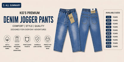 Kids Premium Denim Jogger Pants