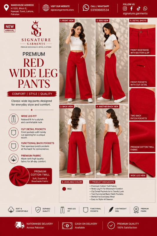 Women's Premium Red Ladies White Leg