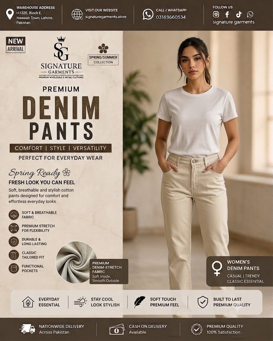 Women's Premium Beige Straight Fit