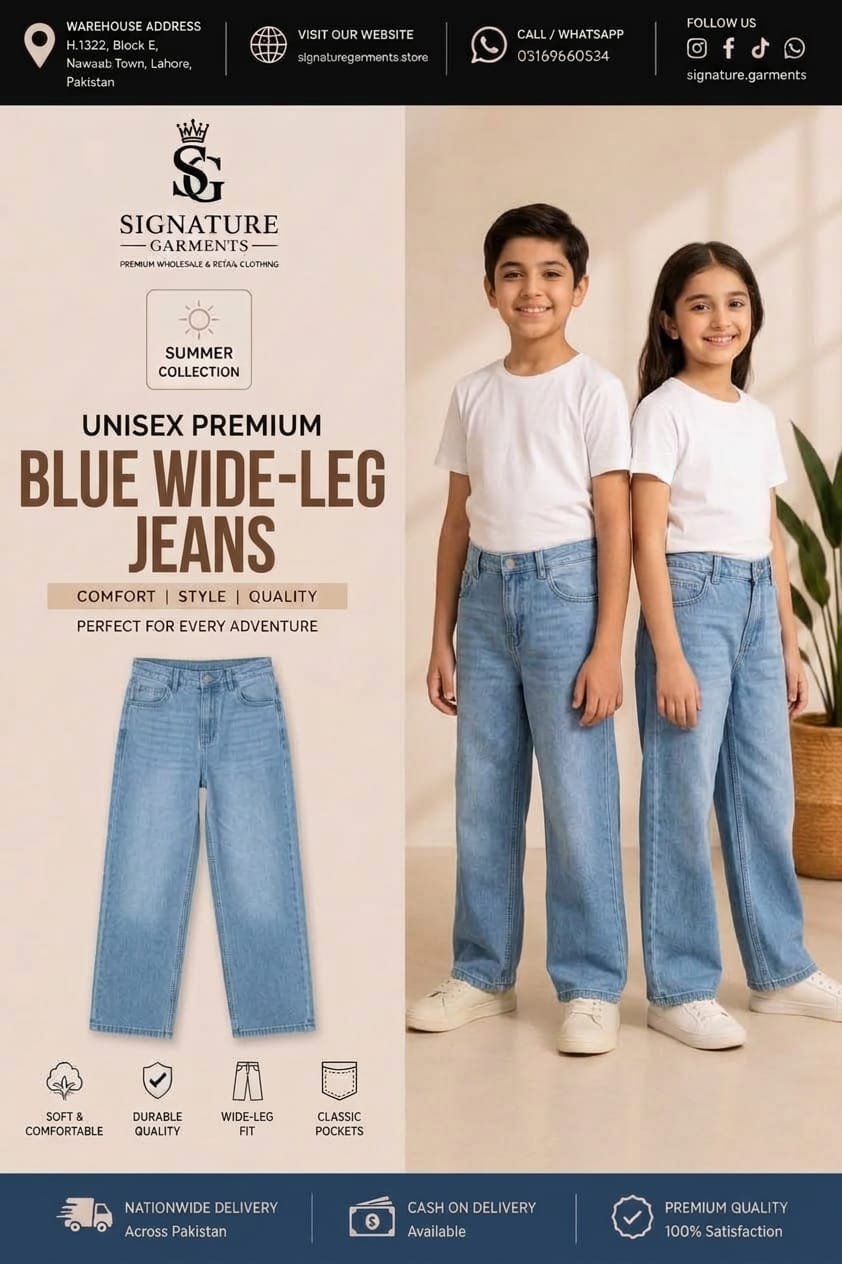Premium Blue Wide-Leg Jeans 💙👖