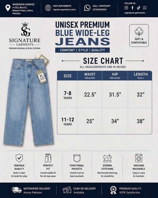 Premium Blue Wide-Leg Jeans 💙👖