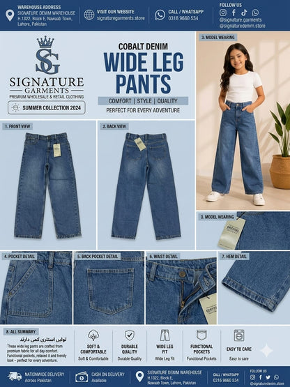 Premium Denim Wide Leg Girls Jean
