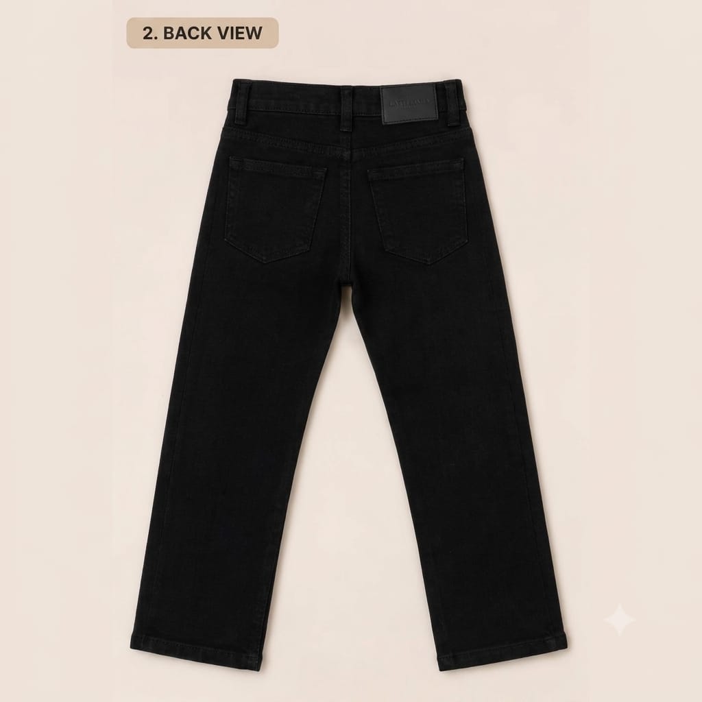 🌟 Kids Premium Black Regular Fit Jeans 🌟