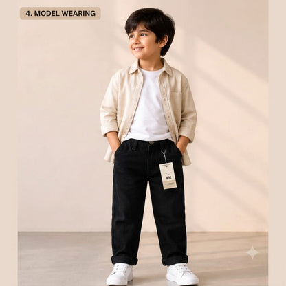 🌟 Kids Premium Black Regular Fit Jeans 🌟